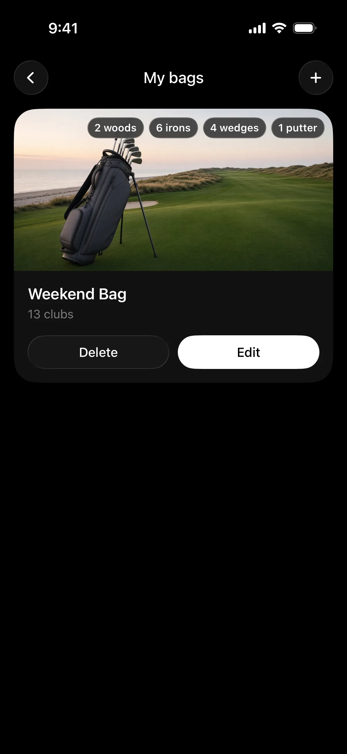 The clubs a golfer carries
