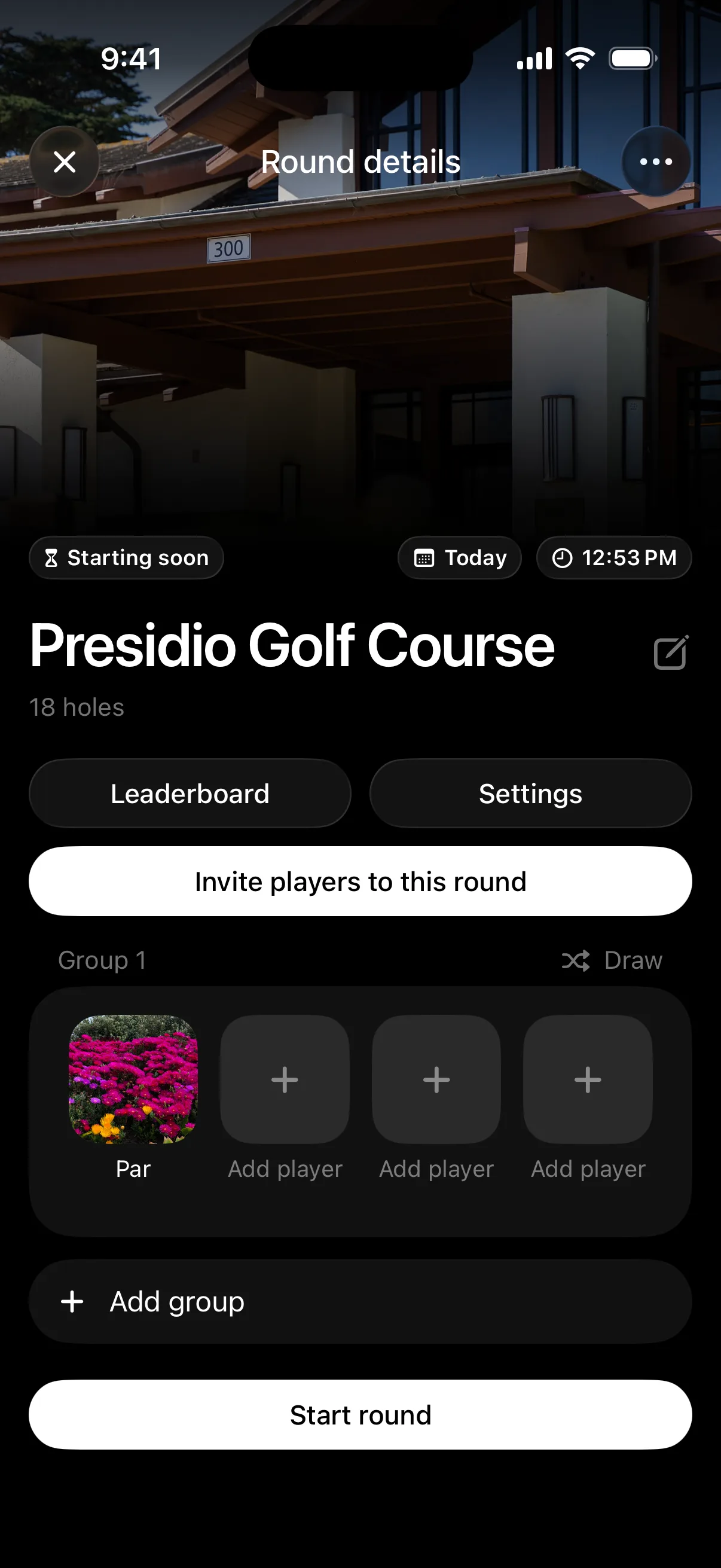A round being set up with a group